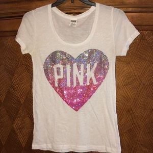 PINK Victorias Secret t-shirt with sequined heart